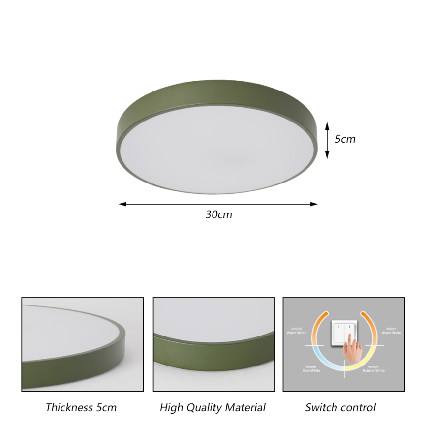 Brilagi - LED stropna svjetiljka POOL LED/36W/230V 3000/4000/6000K Ø 30 cm zelena