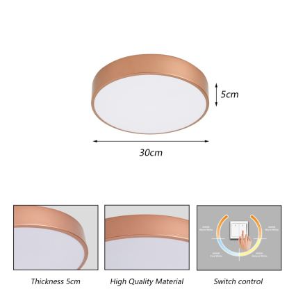 Brilagi - stropna svjetiljka POOL LED/36W/230V 3000/4000/6000K Ø 30 cm brončana
