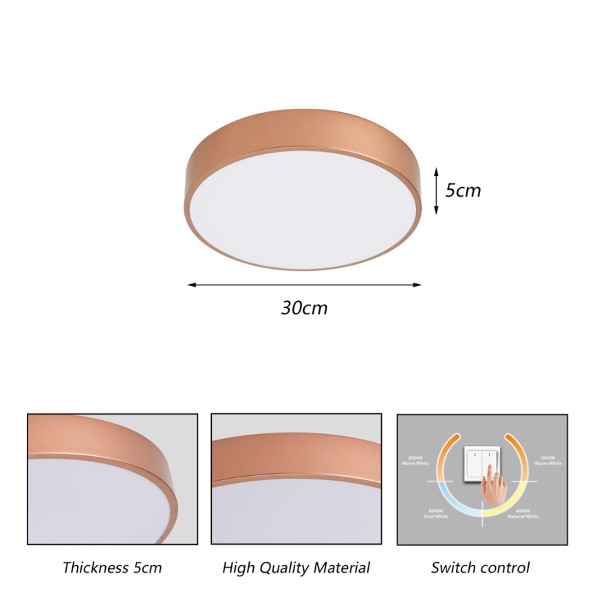 Brilagi - stropna svjetiljka POOL LED/36W/230V 3000/4000/6000K Ø 30 cm brončana