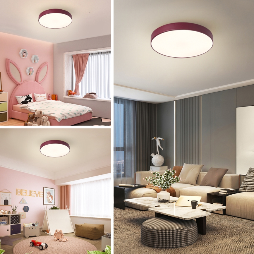 Brilagi - LED stropna svjetiljka POOL LED/48W/230V 3000/4000/6000K Ø 40 cm bordo