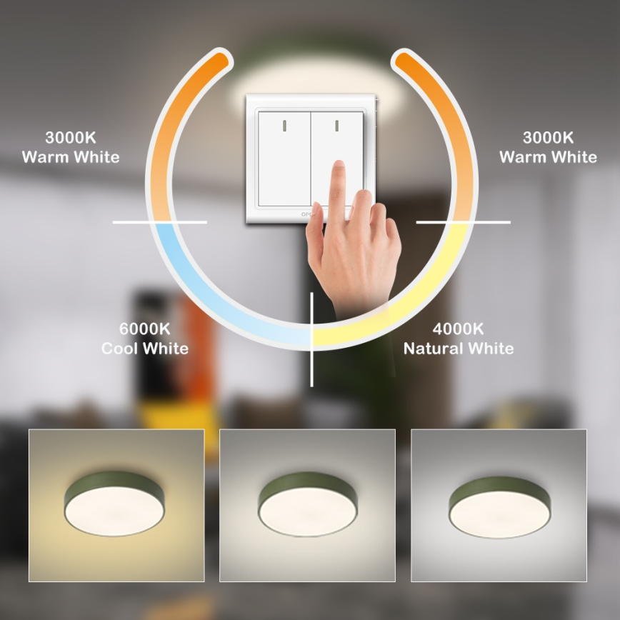 Brilagi - LED stropna svjetiljka POOL LED/48W/230V 3000/4000/6000K promjer 40 cm zelena