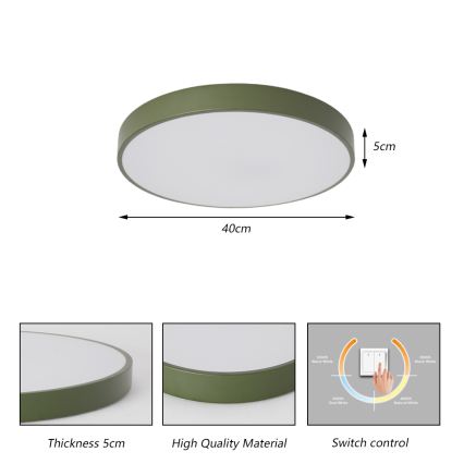 Brilagi - LED stropna svjetiljka POOL LED/48W/230V 3000/4000/6000K promjer 40 cm zelena