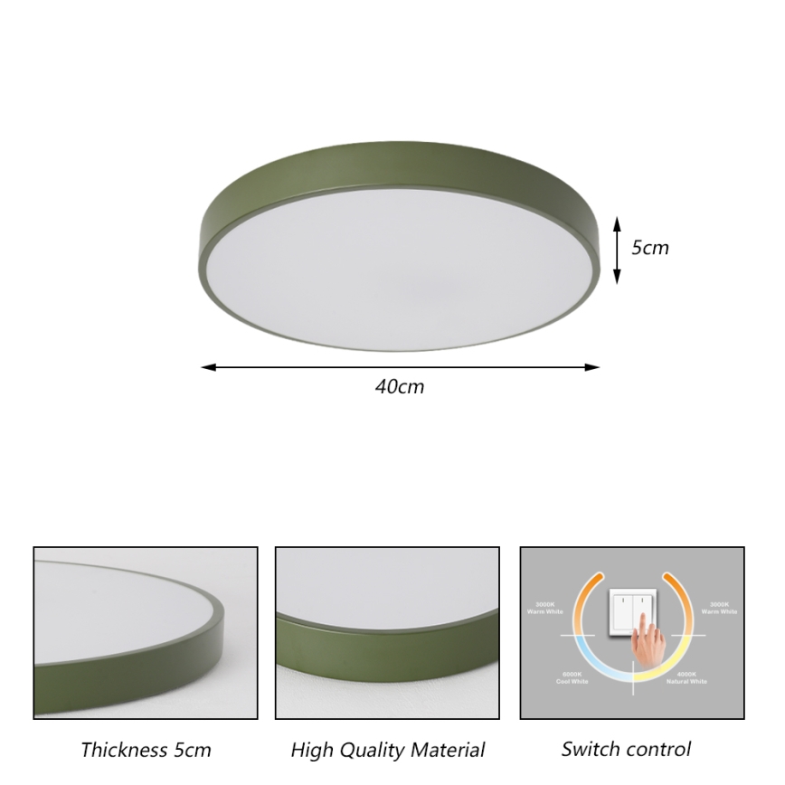 Brilagi - LED stropna svjetiljka POOL LED/48W/230V 3000/4000/6000K promjer 40 cm zelena