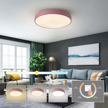 Brilagi - LED stropna svjetiljka POOL LED/60W/230V 3000/4000/6000K Ø 50 cm ružičasta