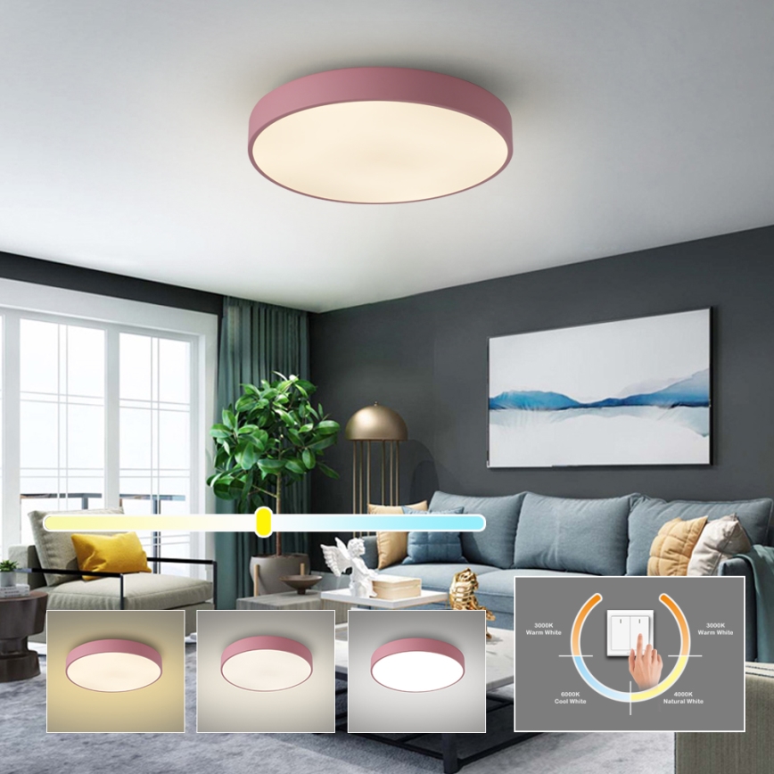 Brilagi - LED stropna svjetiljka POOL LED/60W/230V 3000/4000/6000K Ø 50 cm ružičasta