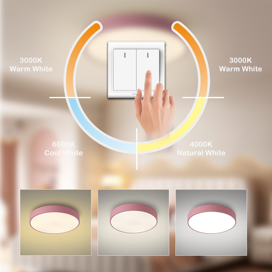 Brilagi - LED stropna svjetiljka POOL LED/60W/230V 3000/4000/6000K Ø 50 cm ružičasta