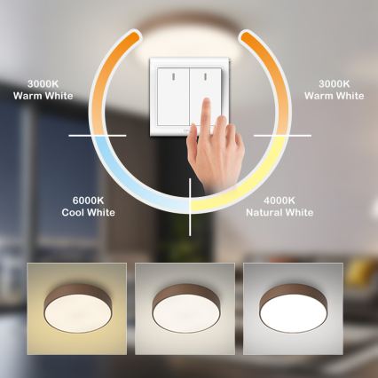 Brilagi - LED stropna svjetiljka POOL LED/60W/230V 3000/4000/6000K Ø 50 cm smeđa
