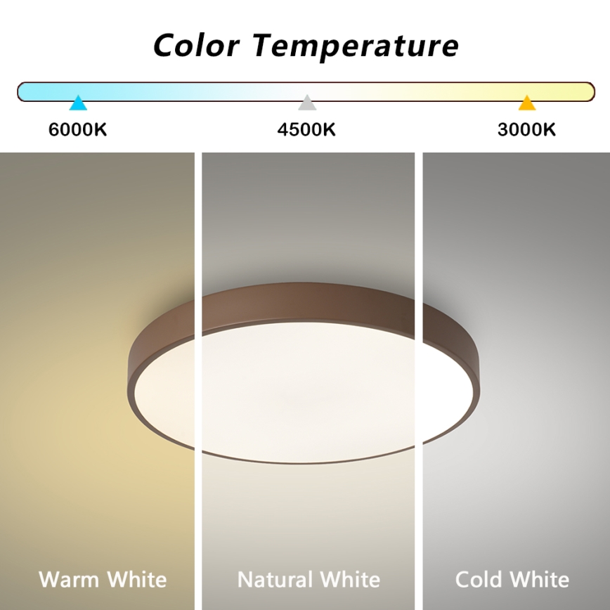 Brilagi - LED stropna svjetiljka POOL LED/60W/230V 3000/4000/6000K Ø 50 cm smeđa