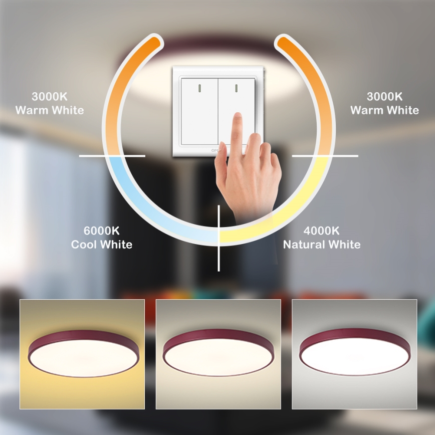 Brilagi - LED stropno svjetlo POOL LED/60W/230V 3000/4000/6000K promjer 60 cm bordo