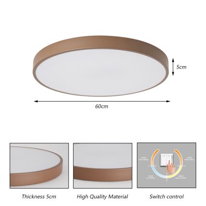 Brilagi - LED stropna svjetiljka POOL LED/60W/230V 3000/4000/6000K Ø 60 cm smeđa