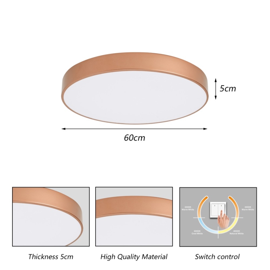 Brilagi - LED stropna svjetiljka POOL LED/60W/230V 3000/4000/6000K Ø 60 cm brončana