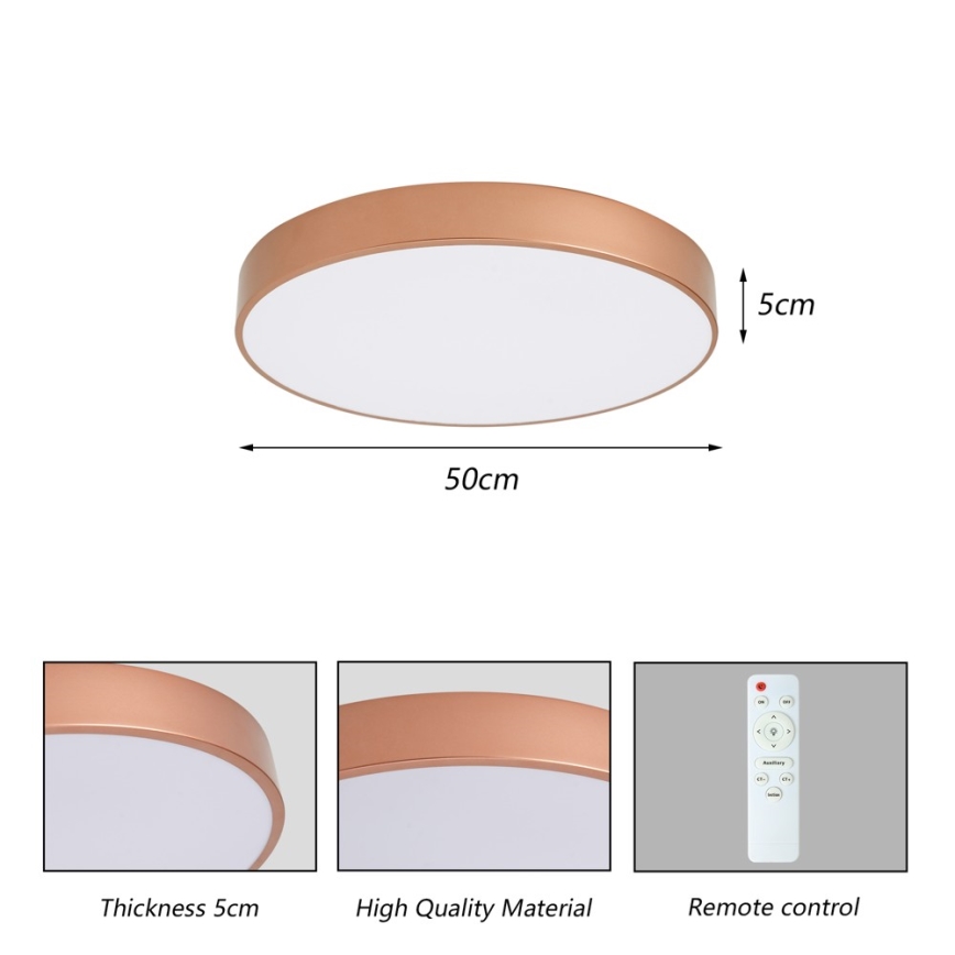Brilagi - LED stropna svjetiljka s prigušivanjem POOL LED/60W/230V 3000-6000K Ø 50 cm brončana + daljinski upravljač