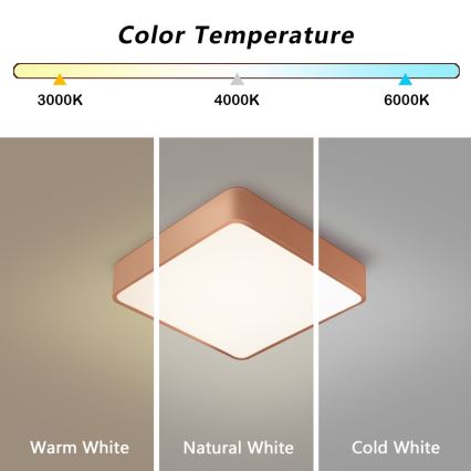 Brilagi - stropna LED svjetiljka s mogućnošću prigušivanja POOL SQUARE LED/36W/230V 3000-6000K 40x40 cm brončana + daljinski upravljač
