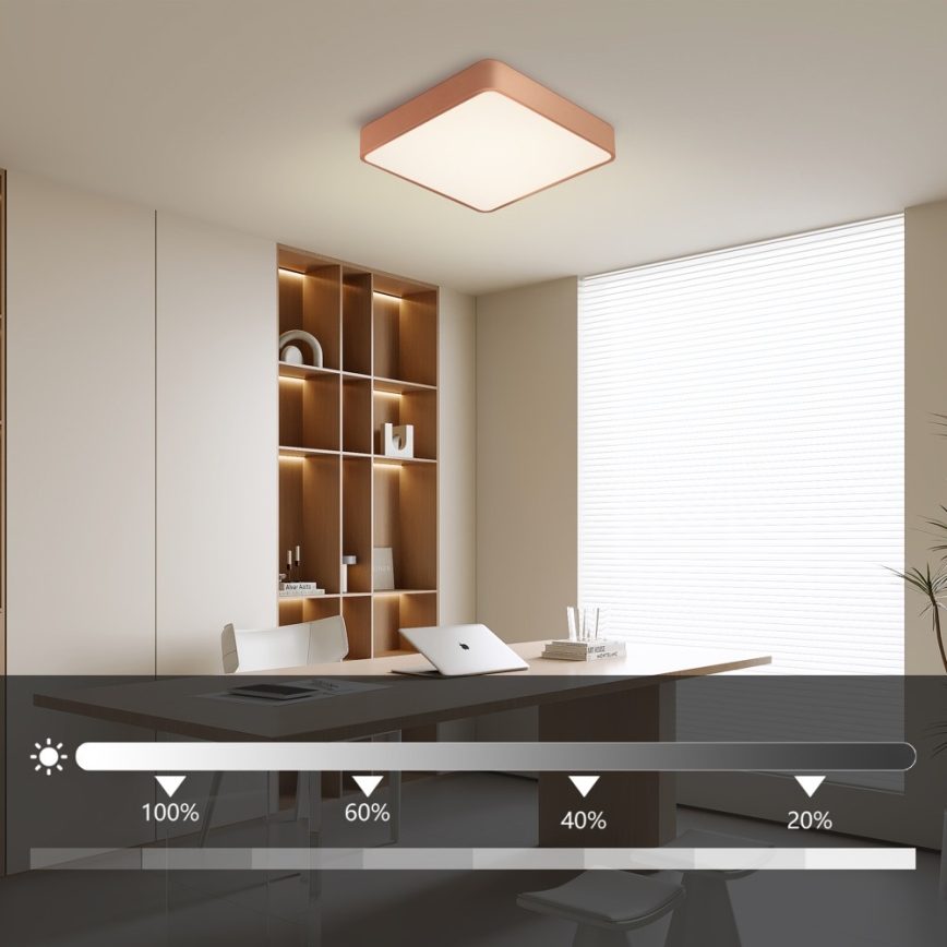 Brilagi - stropna LED svjetiljka s mogućnošću prigušivanja POOL SQUARE LED/36W/230V 3000-6000K 40x40 cm brončana + daljinski upravljač