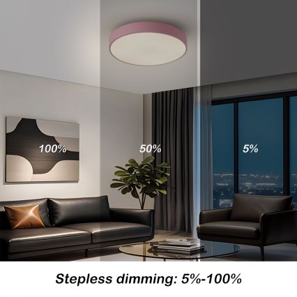 Brilagi - LED stropno svjetlo s prigušivanjem POOL LED/36W/230V 3000-6000K promjer 30 cm ružičasta + daljinski upravljač