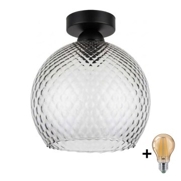 BRILAGI - LED Stropno svjetlo RETRO GLASS 1xE27/60W/230V promjer 25 cm crna/dimna siva