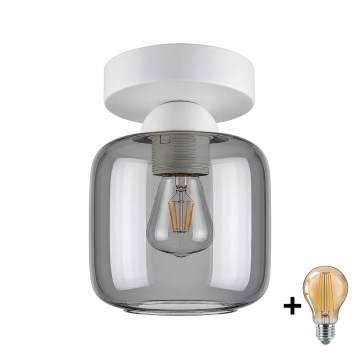 BRILAGI - LED stropno svjetlo RETRO GLASS 1xE27/60W/230V Ø 14 cm bijela/zadimljeno-siva