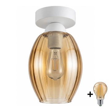 BRILAGI - LED stropno svjetlo RETRO GLASS 1xE27/60W/230V Ø 17 cm bijela/dimno-bež