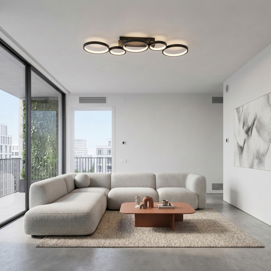 Brilagi - LED prigušiva stropna svjetiljka RINGO LED/34W/230V 3000-6000K 28x84 cm crna + daljinski upravljač