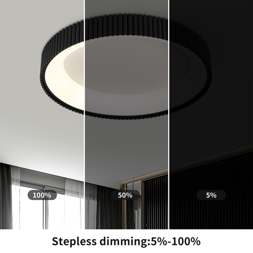 Brilagi - LED stropna svjetiljka s prigušivanjem FALCON MODERN LED/54W/230V 3000-6500K pr. 60 cm crna + daljinski upravljač