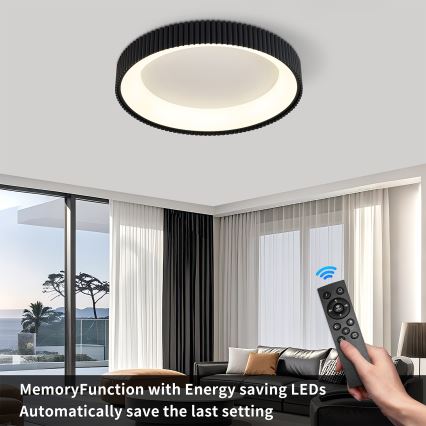 Brilagi - LED stropna svjetiljka s prigušivanjem FALCON MODERN LED/54W/230V 3000-6500K pr. 60 cm crna + daljinski upravljač