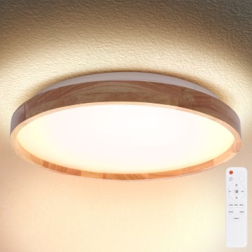 Brilagi - LED stropno svjetlo s mogućnošću prigušivanja ALSON LED/48W/230V 3000-6500K hrast Ø 39,5 cm + daljinski upravljač