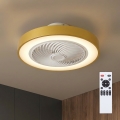Brilagi - LED stropno svjetlo s mogućnošću prigušivanja i ventilatorom LED/38W/230V 3000-6500K Ø 50 cm u zlatnoj boji + daljinsko upravljanje