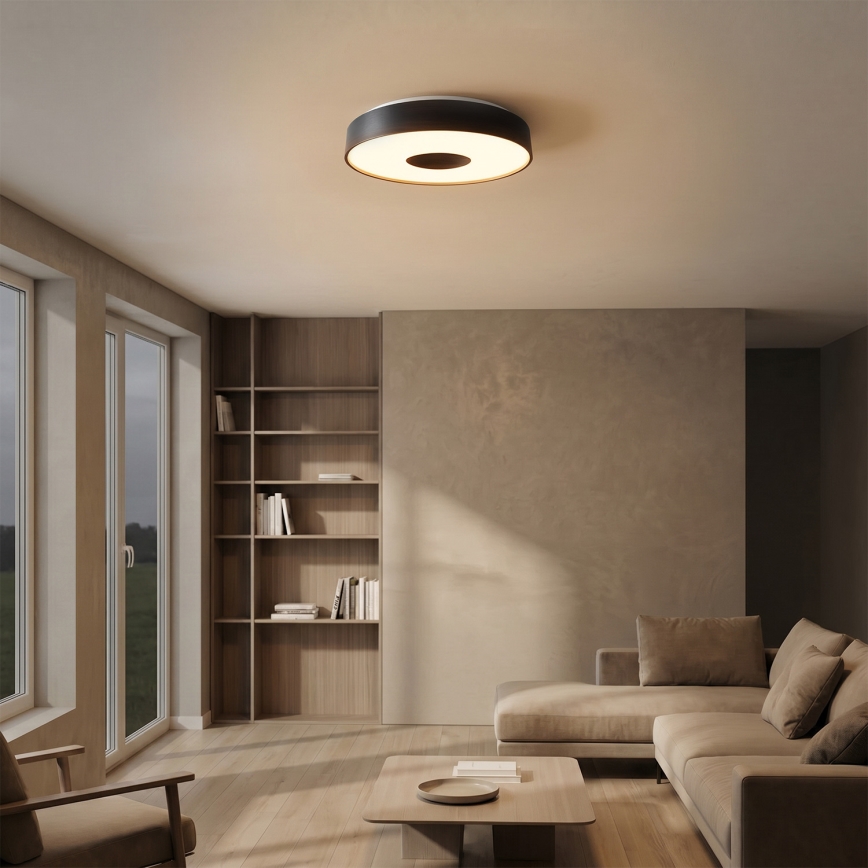 Brilagi - LED prigušivo stropno svjetlo JAMIS LED/48W/230V 3000-6500K Ø 39 cm crno + daljinski upravljač