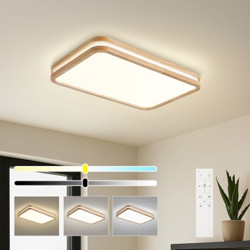 Brilagi - LED stropno svjetlo s mogućnošću prigušivanja MOLINA SQUARE LED/54W/230V 3000-6000K hrast 60x40 cm + daljinski upravljač