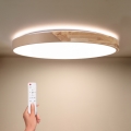 BRILAGI - LED stropno svjetlo s možností prigušivanja PILANA LED/72W/230V 3000-6500K hrast/bež promjer 80 cm + daljinski upravljač