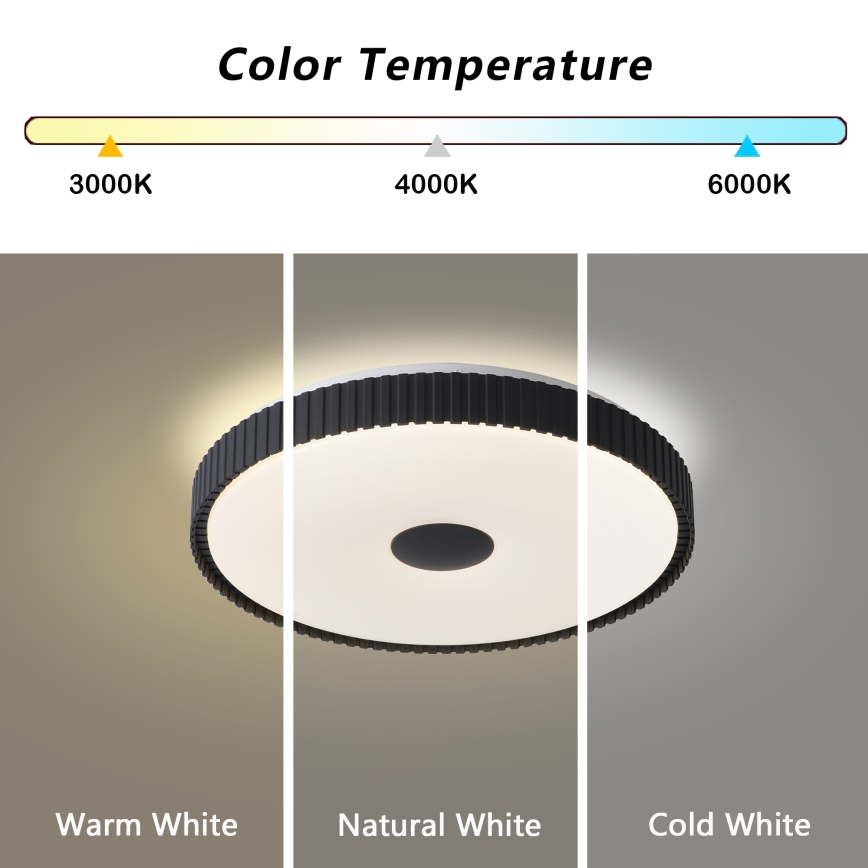 Brilagi - LED stropno svjetlo CORVO s prigušivanjem LED/72W/230V 3000-6000K crno, prom. 50 cm + daljinski upravljač