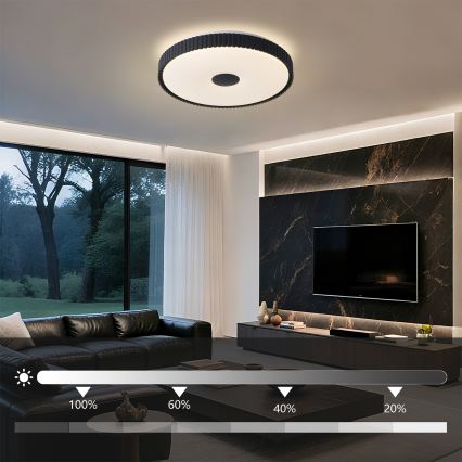 Brilagi - LED stropno svjetlo CORVO s prigušivanjem LED/72W/230V 3000-6000K crno, prom. 50 cm + daljinski upravljač