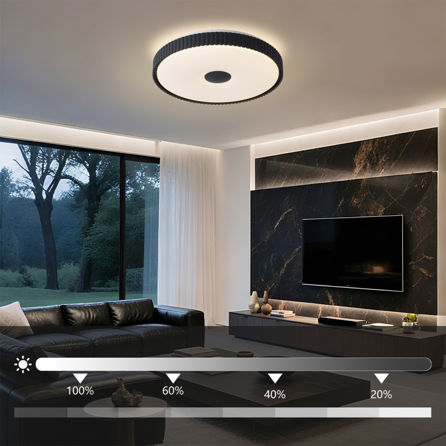Brilagi - LED stropno svjetlo CORVO s prigušivanjem LED/72W/230V 3000-6000K crno, prom. 50 cm + daljinski upravljač