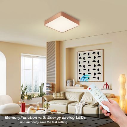 BRILAGI - LED prigušivo stropno svjetlo POOL SQUARE LED/48W/230V 3000-6000K 50x50 cm brončana + daljinsko upravljanje