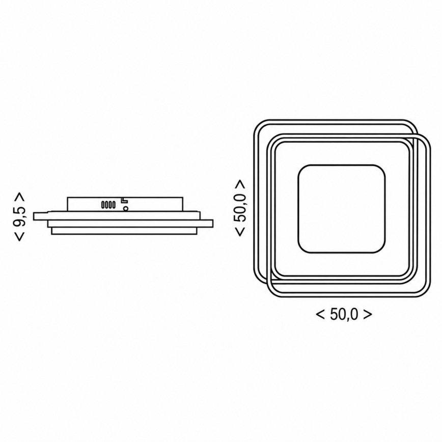 BRILAGI - LED prigušiva stropna svjetiljka FLARE LED/102W/230V 3000-6000K 50x50 cm crna + daljinski upravljač