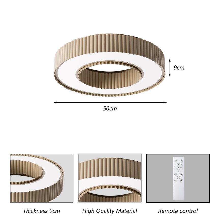 Brilagi - stropna LED svjetiljka LUMIX s mogućnošću prigušivanja LED/48W/230V 3000-6000K bež, promjera 50 cm + daljinski upravljač