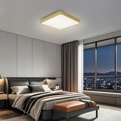 Brilagi - Stropno LED svjetlo s prigušivanjem POOL LED/36W/230V 3000-6000K 40x40 cm zlatno + daljinski upravljač