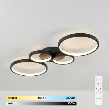 Brilagi - LED stropno svjetlo s prigušivanjem RINGO LED/34W/230V 3000-6000K crno + daljinski upravljač
