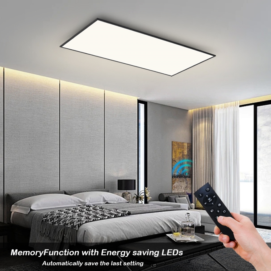 Brilagi - LED prigušivo stropno svjetlo SLIMFRAME LED/80W/230V 120x60 cm 3000-6000K crno + daljinski upravljač