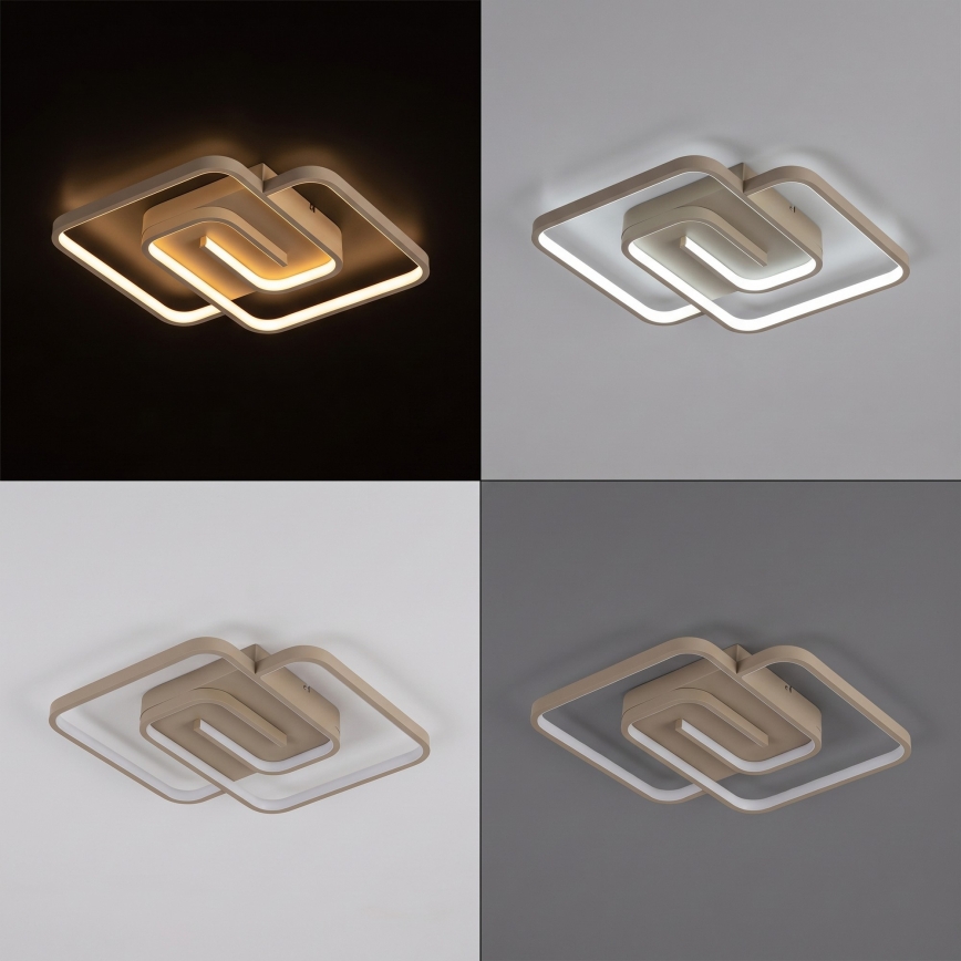 BRILAGI - LED Prigušivo stropno svjetlo VELO LED/64W/230V 3000-6500K 48x48 cm bež + daljinski upravljač