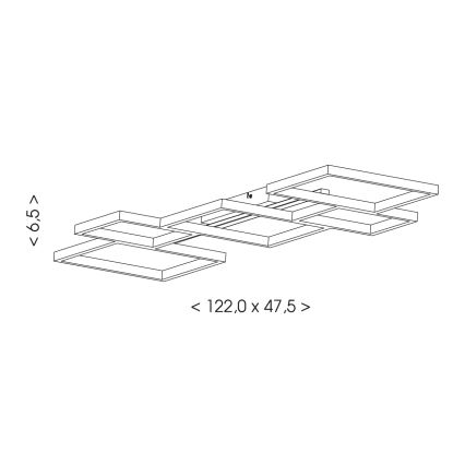 Brilagi - LED stropno svjetlo SHIFT LED/42W/230V 4000K 47,5x122 cm crna