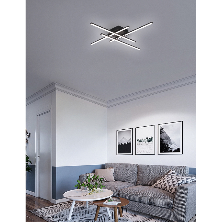 Brilagi - LED stropno svjetlo STRIPES LED/37W/230V 68x68 cm crno