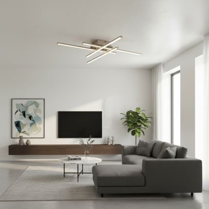Brilagi - LED stropna svjetiljka STRIPES LED/37W/230V 68x68 cm srebrna