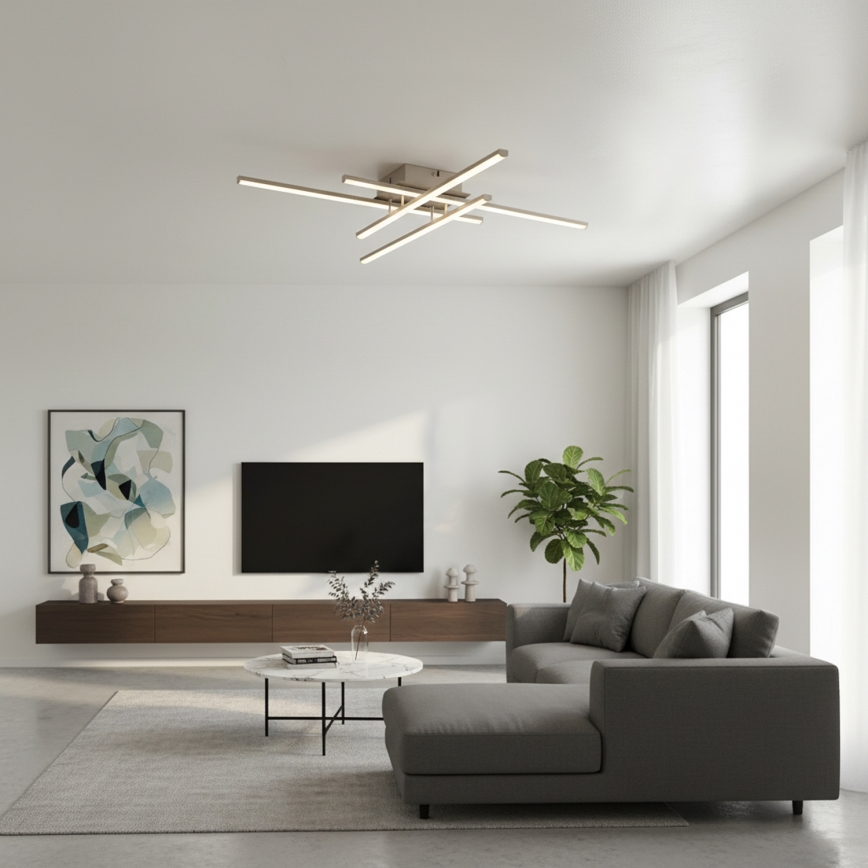 Brilagi - LED stropna svjetiljka STRIPES LED/37W/230V 68x68 cm srebrna