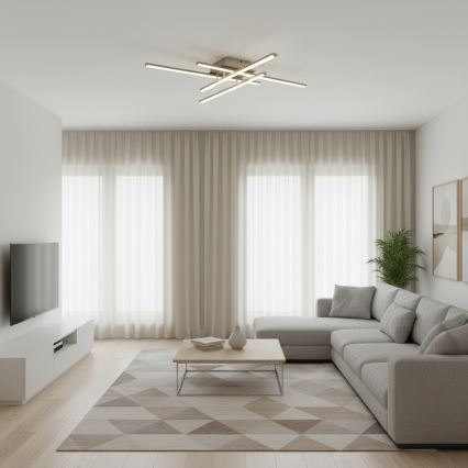 Brilagi - LED stropna svjetiljka STRIPES LED/37W/230V 68x68 cm srebrna