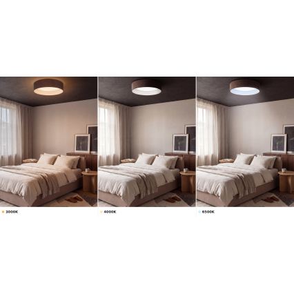 Brilagi - LED stropna svjetiljka VELVET VARI LED/24W/230V 3000/4000/6500K Ø 45 cm smeđa
