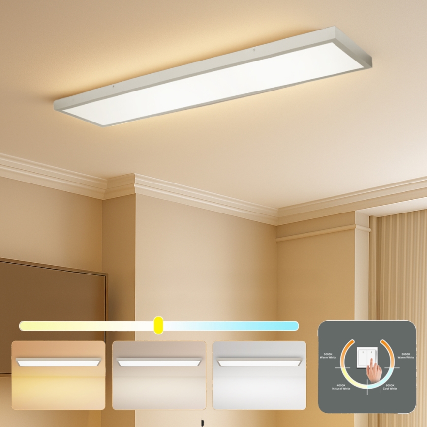 Brilagi - LED stropno svjetlo za kupaonicu FRAME LED/50W/230V 3000/4000/6000K 120x30 cm IP44 srebrno