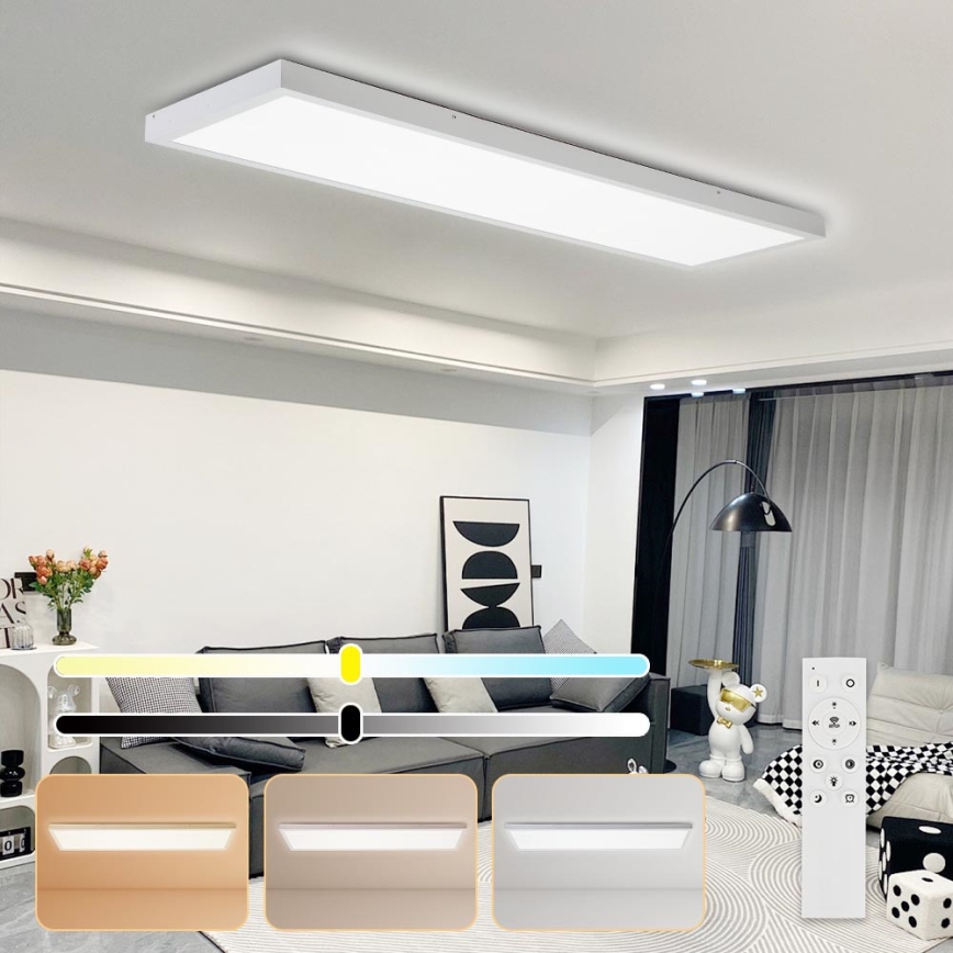 Brilagi - LED stropno svjetlo za kupaonicu s mogućnošću prigušivanja FRAME SMART LED/50W/230V 120x30 cm 3000-6000K IP44 bijela + daljinski upravljač