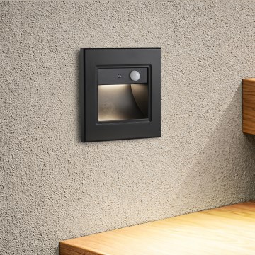 Brilagi - LED stubišno svjetlo sa senzorom STEP LIGHT LED/1,5W/230V IP44 crno