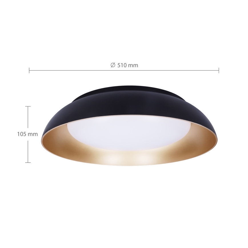 Brilagi - LED prigušivo stropno svjetlo ALVA LED/48W/230V 3000-6500K Ø 51 cm crno + daljinski upravljač